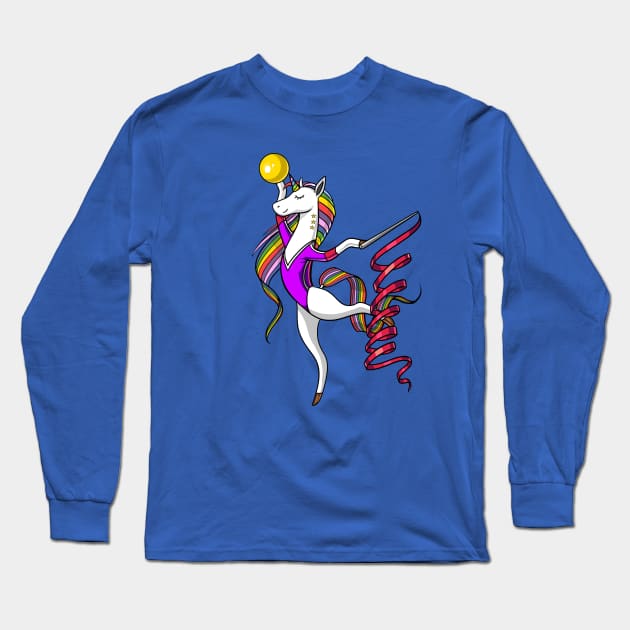 Unicorn Gymnastics Long Sleeve T-Shirt by underheaven